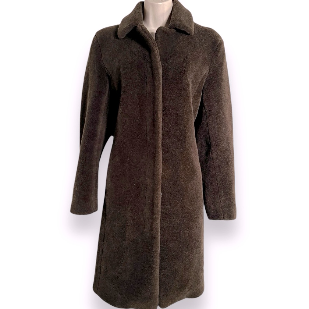 J. Crew The Teddy Coat In Chocolate Brown Plush Fleece Fur Size Small